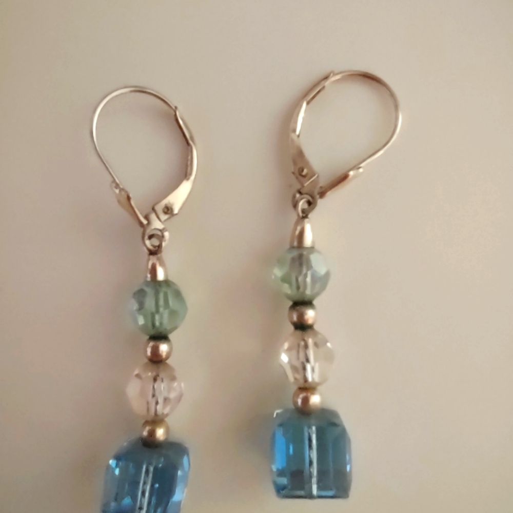 Elegant Blue and Silver Earrings